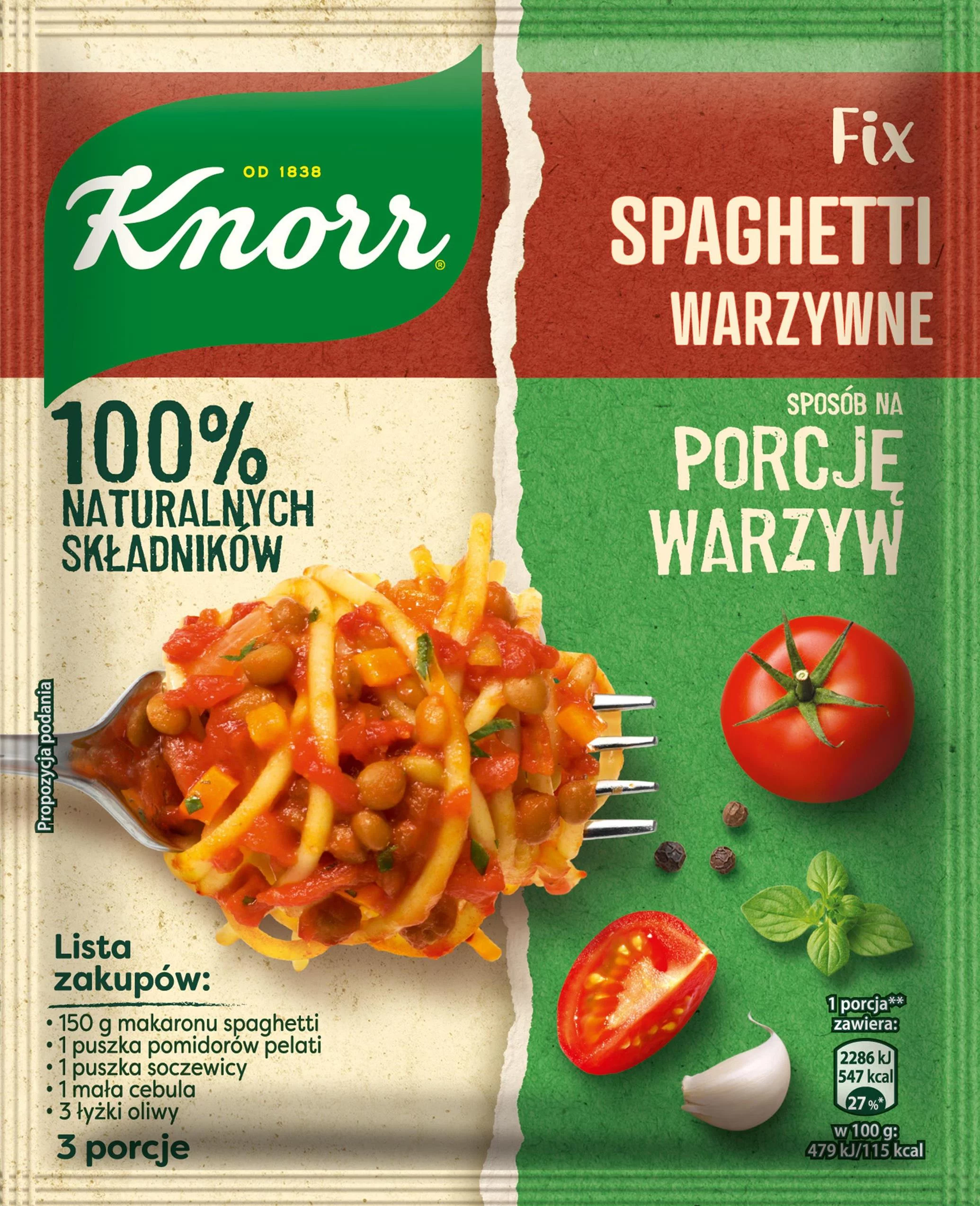 NOWOŚĆ! Fixy Sposób na porcję warzyw Knorr  Curry, gulasz i spaghetti z warzywnym twistem!