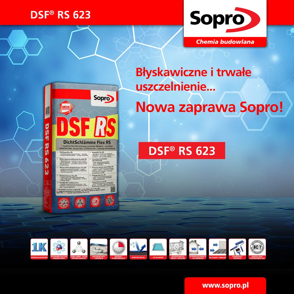 Niezawodne i trwałe uszczelnienie - nowa zaprawa Sopro DSF RS 623