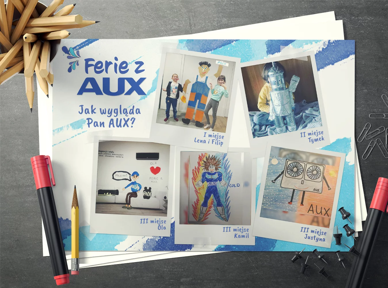 Ferie z AUX – Praca plastyczna – Jak wygląda Pan AUX?