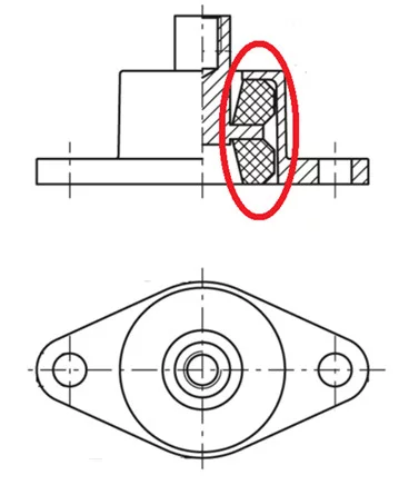 Rys. 5 Wibroizolator AVG – szczegóły konstrukcyjne, zapewniające izolację wibracji w dwóch kierunkach