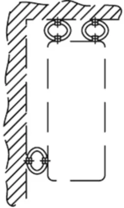 Rys. 5: Montaż ścienno-sufitowy urządzenia za pomocą wibroizolatorów