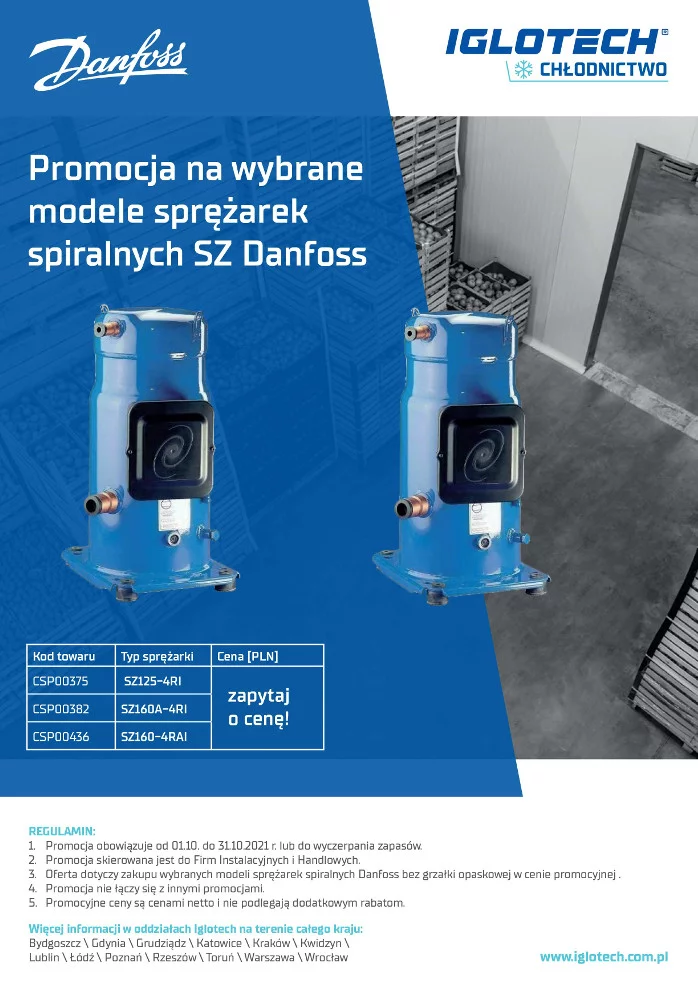Promocja na wybrane modele sprężarek spiralnych SZ Danfoss