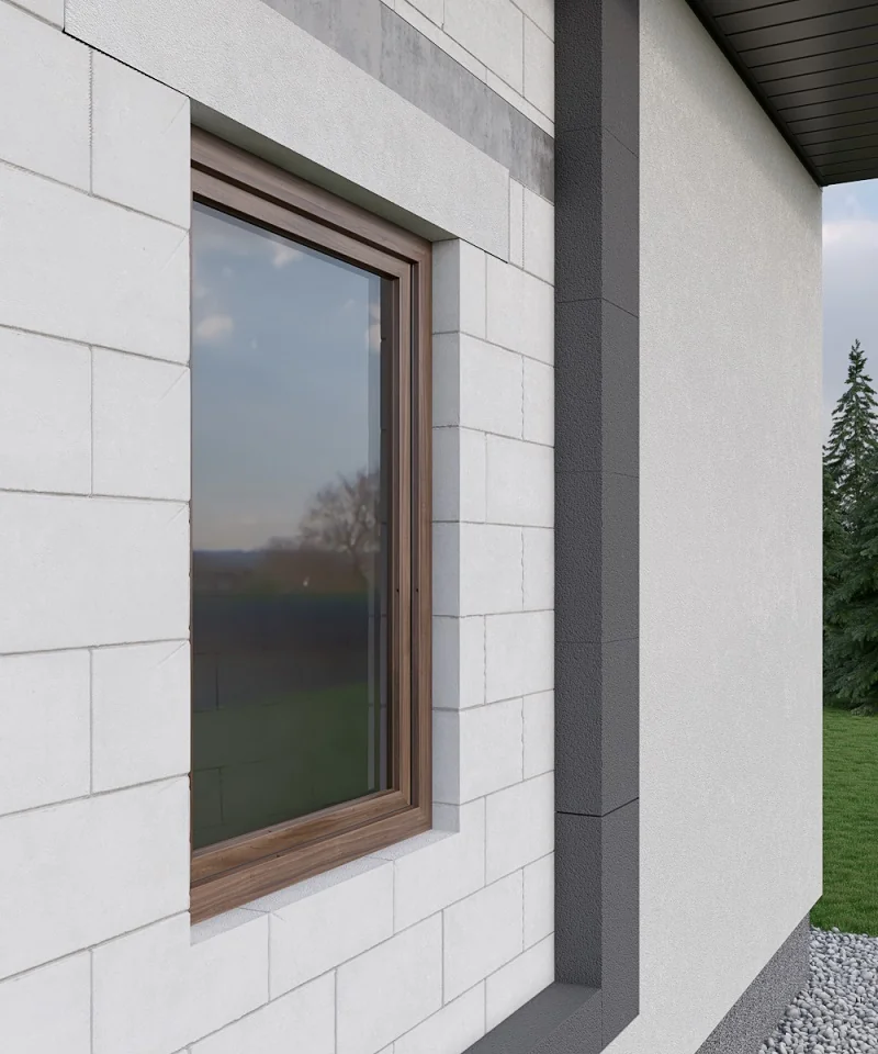 Klimas Wkręt-met - montaż okna - środek muru H+H