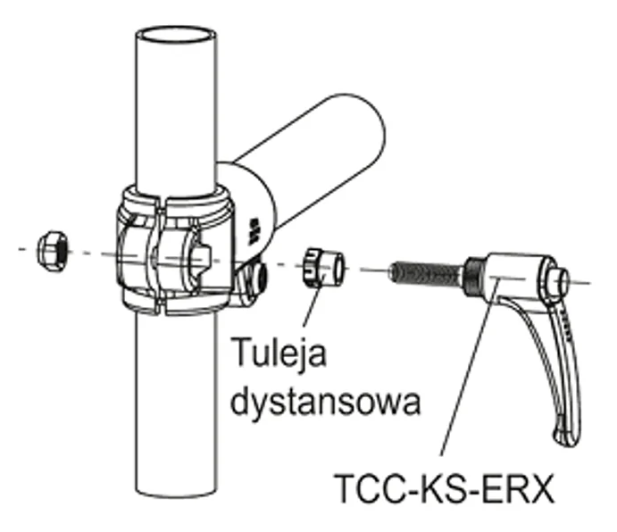 Rys. 10. Zestawy zaciskowe do łączników TCC. Na dole po lewej TCC-KS-EWN, po prawej TCC-KS-ERX.