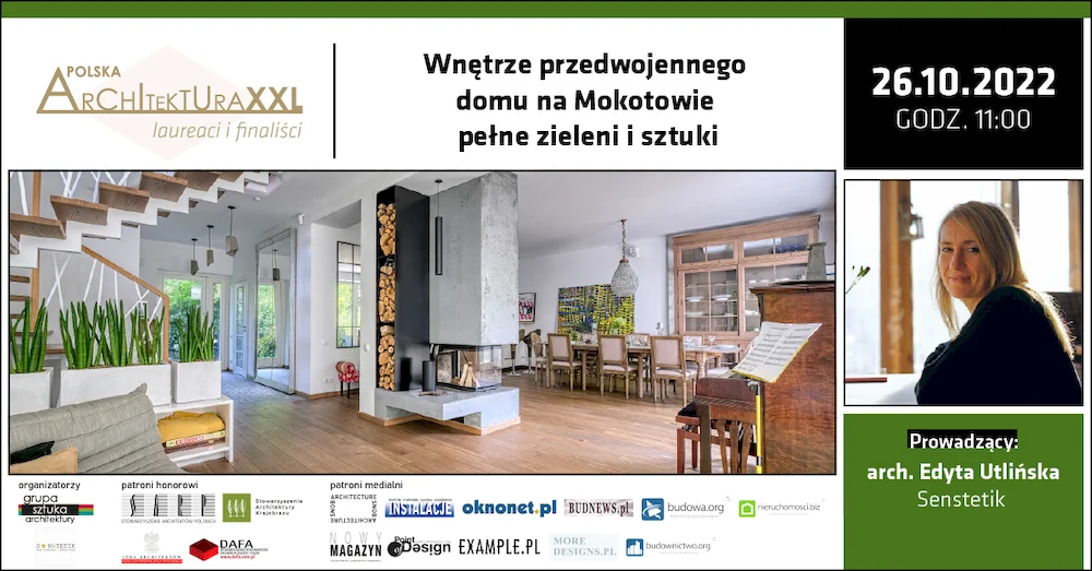 Wnętrze przedwojennego domu na Mokotowie pełne zieleni i sztuki – prezentacja online i wywiad