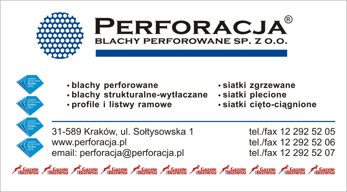 Perforacja-blachy perforowane sp. z o.o. z Krakowa.