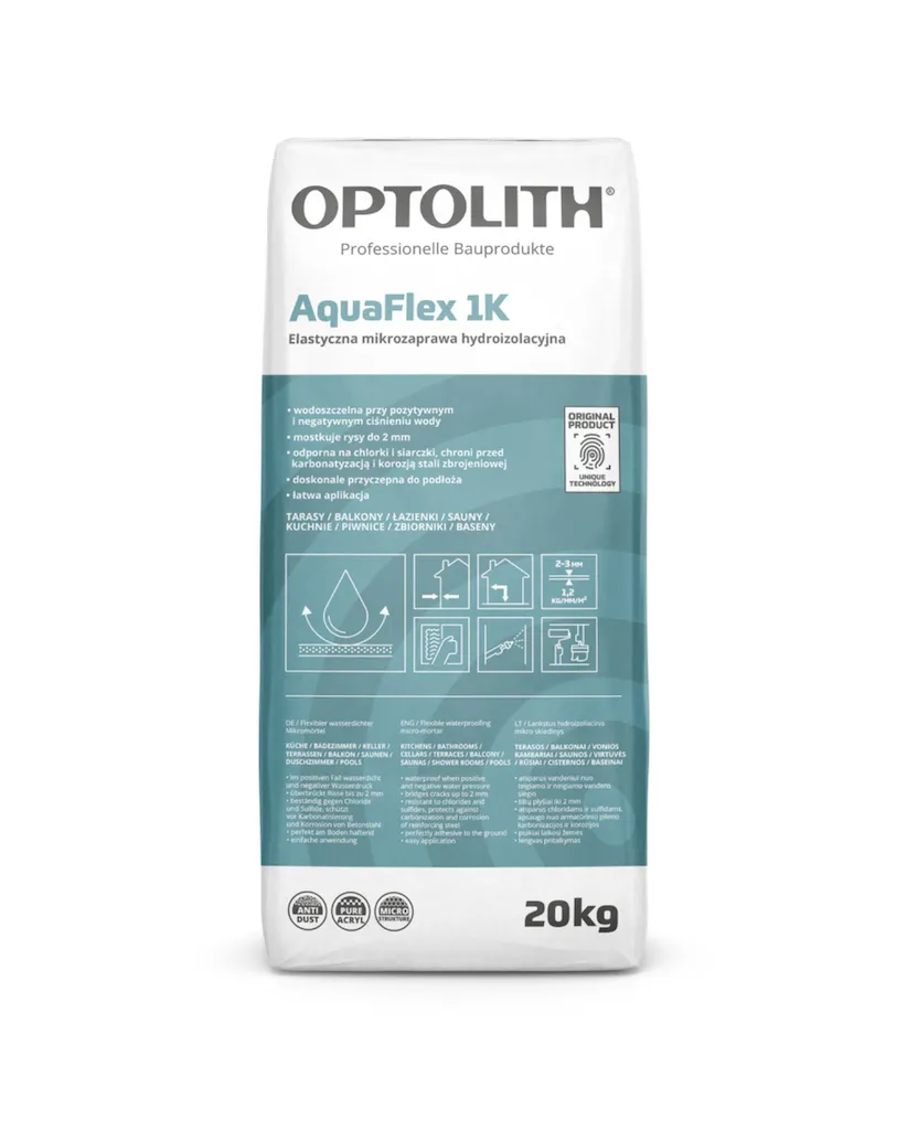 Elastyczna mikrozaprawa hydroizolacyjna – Optostop AquaFlex 1K