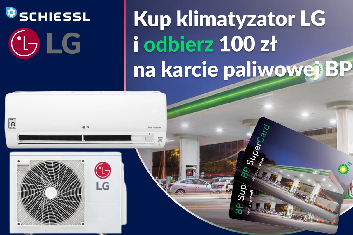 Kup klimatyzator LG i odbierz 100 zł na karcie paliwowej BP!