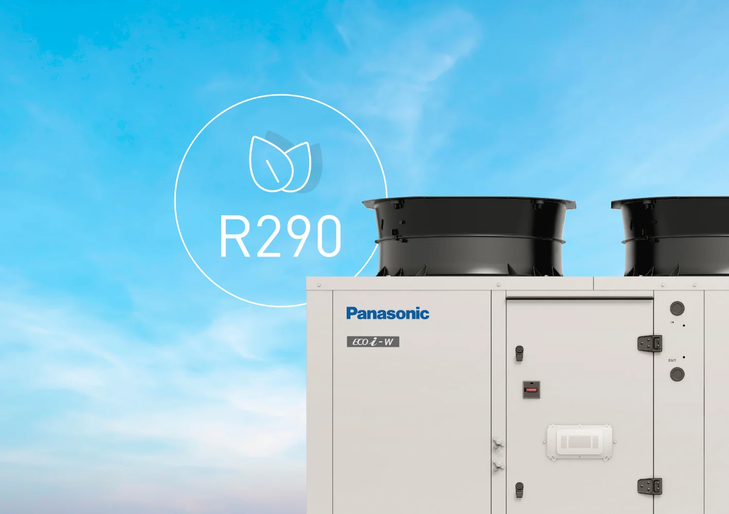 Nowe rewersyjne pompy ciepła powietrze-woda R290 firmy Panasonic o mocy do 80 kW, ECOi-W AQUA-G BLUE