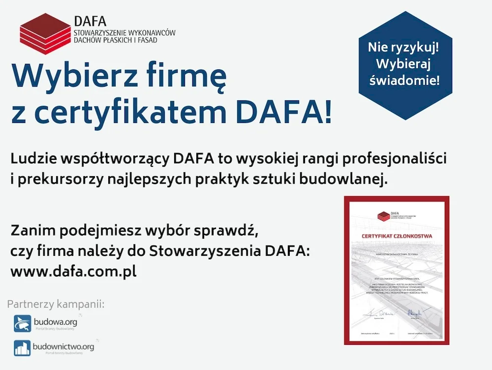 Wybierz firmę z Certyfikatem DAFA!