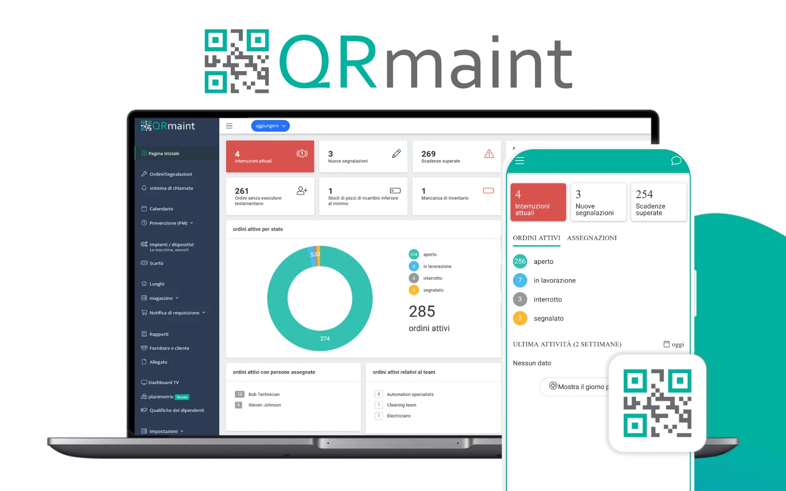 QRmaint System CMMS dostępny w języku włoskim