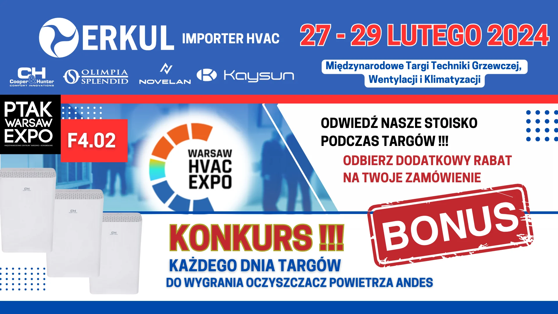 ERKUL - Zaprasza na Targi Warsaw HVAC - PTAK EXPO