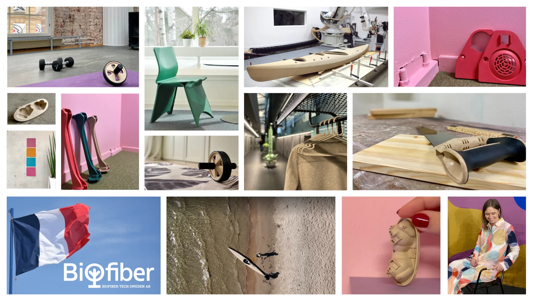 Image 3: Examples of FibraQ®'s wood fiber-based compounds: showcasing applications in various consumer products (© Biofiber Tech).