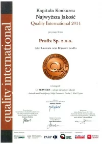 Brązowe Godło Najwyższa Jakość Quality International 2014 , PROFIX