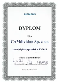 CAMdivision Sp. z o.o. – największym partnerem SIEMENS Industry Software