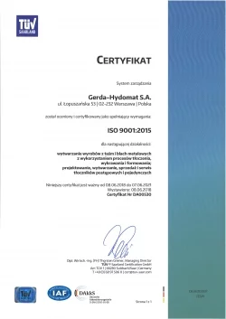Gerda Hydomat z kolejnym certyfikatem