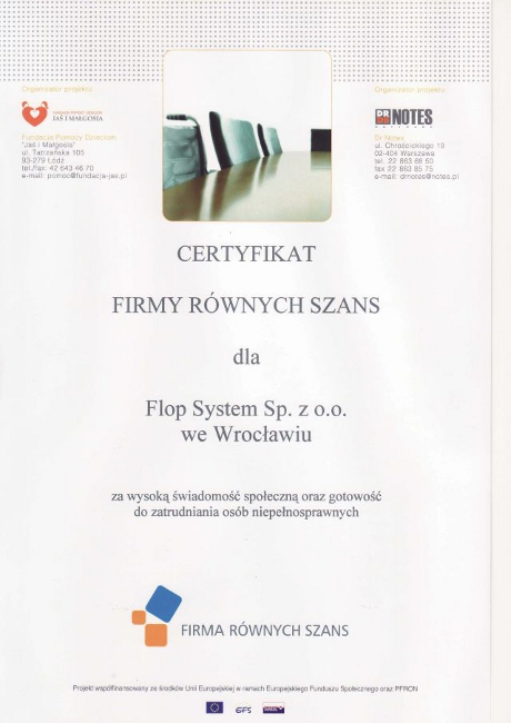 Certyfikat Firmy Równych Szans, Flop System
