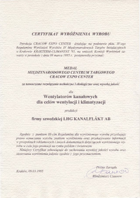 Certyfikat Wyróżnienia Wyrobu, Flop System