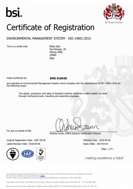 Certyfikat ISO 14001:2004