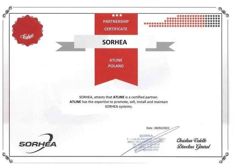 Certyfikat SORHEA (2022)