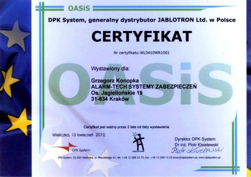 Certyfikat DPK System