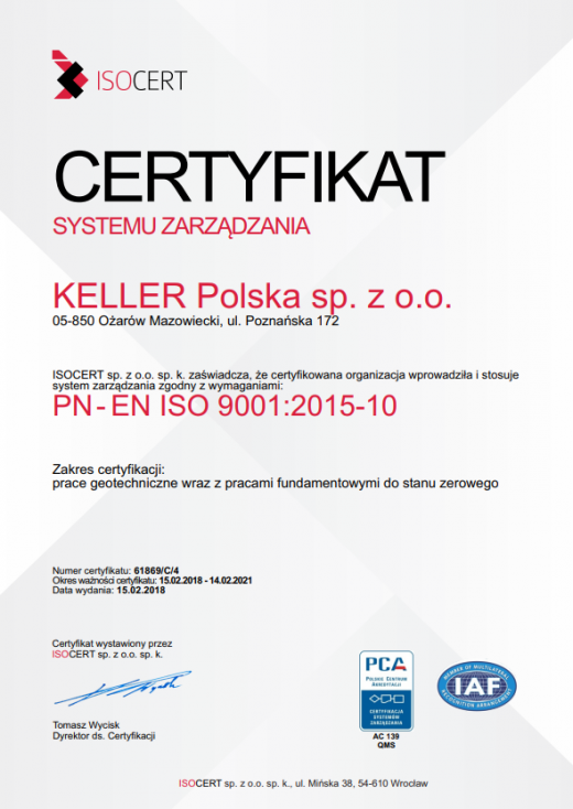 Certyfikat PN- EN ISO 9001:2015-10