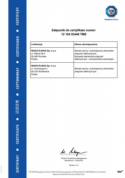 Certyfikat ISO 14001:2015 Polska