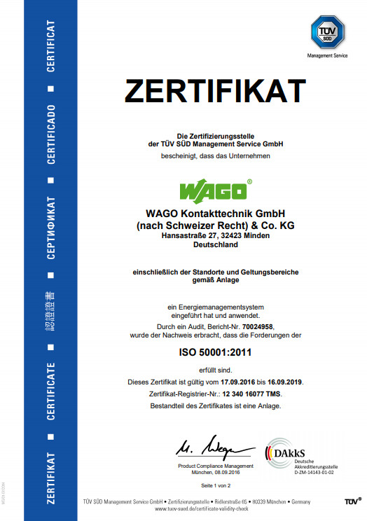 Certyfikat ISO 50001