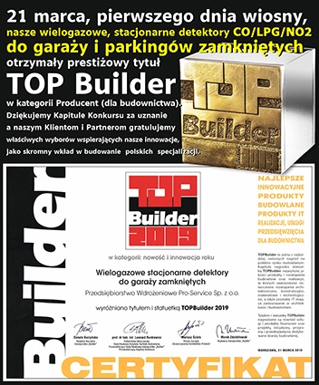 Top Builder 2019  PRO-SERVICE Sp. z o.o. 