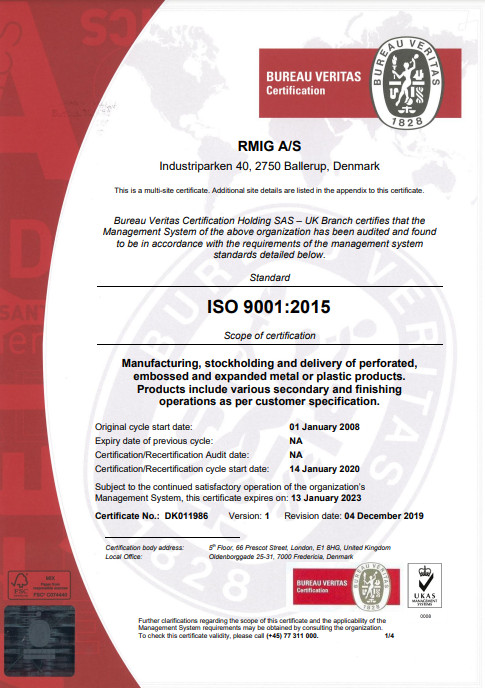 Certyfikat ISO 9001:2015 (2020)