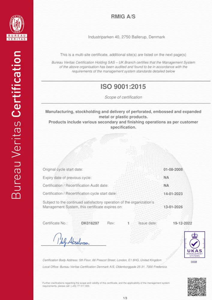 Certyfikat ISO 9001:2015 (2023)