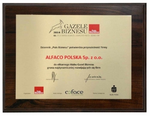 Gazele Biznesu 2014 ALFACO Polska