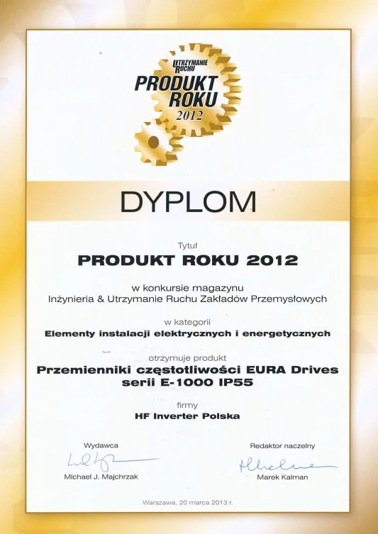 Dyplom Produkt Roku 2012 HF Inverter