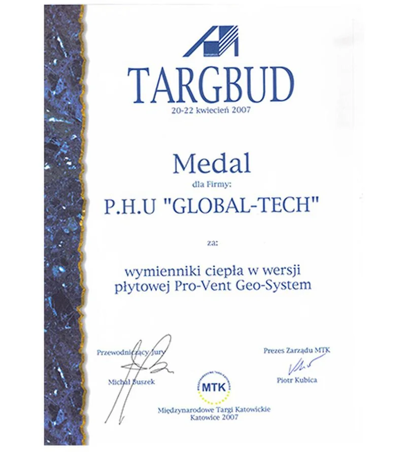 Medal TARGBUD 2007