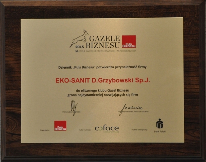 Gazele Biznesu 2015 Eko-Sanit Sp. z o.o. Sp.k.