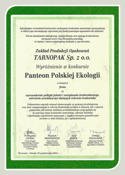 Panteon Polskiej Ekologii TARNOPAK