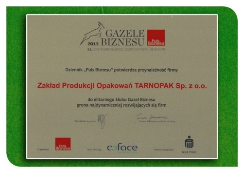Gazele Biznesu 2013 firmy Tarnopak