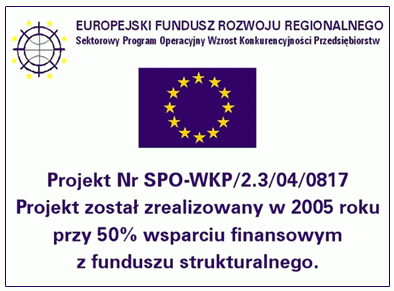 BART Sp. z o.o. - Europejski Fundusz Rozwoju Regionalnego - Projekt Nr SPO-WKP/2.3/04/0817