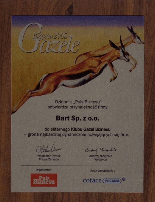 Gazele Biznesu 2005 BART Sp. z o.o. 