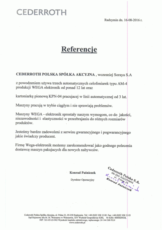 Referencje - Cederroth Polska