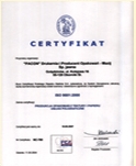 Certyfikat SZJ ISO 9001:2000, pacon