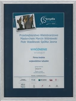 Wyróżnienie w konkursie Skrzydła Biznesu 2014 Masterchem