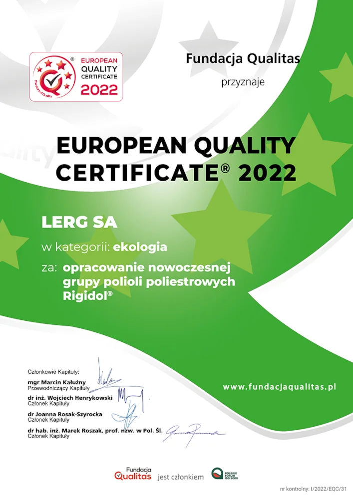 European Quality Certificate 2022