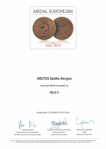 Medal Europejski 2012 dla firmy DRUTEX