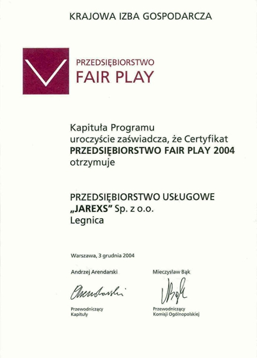 Przedsiębiorstwo Fair Play 2004, Jarexs