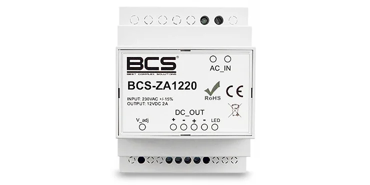 MBS Systems, BCS-VDIP7 - JEDNORODZINNY ZESTAW VIDEODOMOFONOWY IP BCS-Zasilacz BCS-ZA1220