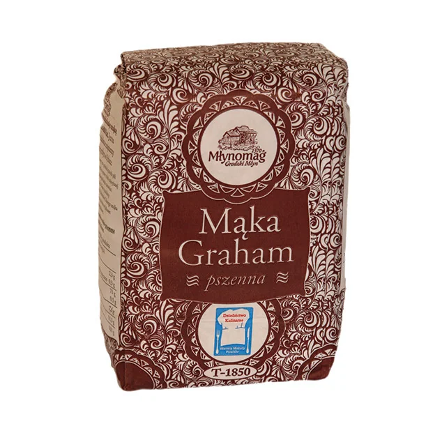 Mąka Graham  Mąka Graham to gruboziarnista mąka z pełnego przemiału pszenicy do wypieku chlebów i ciastek pełnoziarnistych.